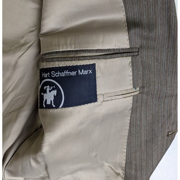 Hart Schaffner Marx Men's Blazer Size 40R Brown Striped 2-Button Sport Coat - Picture 9 of 13